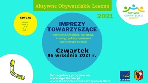 IMPREZY TOWARZYSZĄCE Aktywne Obywatelskie Leszno – Czwartek 16.09.2021 r.