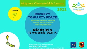 IMPREZY TOWARZYSZĄCE Aktywne Obywatelskie Leszno – Niedziela 19.09.2021 r.