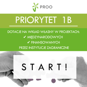 PROO – Priorytet 1B. Dotacje na wkład własny w projektach międzynarodowych