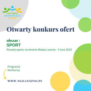 Rozwój sportu na Terenie Miasta Leszna – II tura 2023