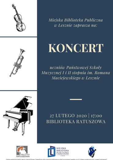 Koncert uczniów Państwowej Szkoły Muzycznej w Lesznie w Bibliotece Ratuszowej