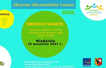 DRZWI OTWARTE Aktywne Obywatelskie Leszno – Niedziela 19.09.2021 r.