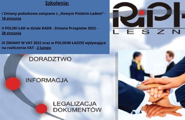 Szkolenie ZMIANY W VAT 2022 oraz w POLSKIM ŁADZIE wpływające na rozliczenia VAT