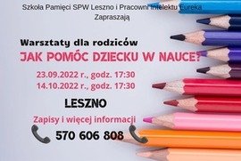 Zdjęcie przedstawia zaproszenie na warsztaty (photo)