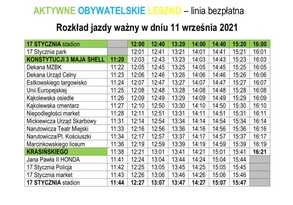Aktywne Obywatelskie Leszno 11 września - bezpłatna linia MZK
