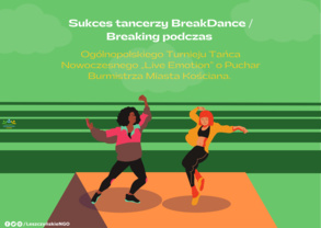 Sukces tancerzy BreakDance/Breaking podczas Ogólnopolskiego Turnieju Tańca Nowoczesnego „Live Emotion” o Puchar Burmistrza Miasta Kościana.