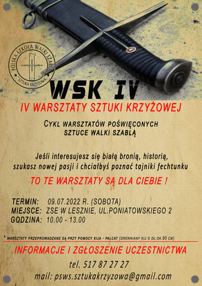 IV Warsztaty Sztuki Krzyżowej - Szermierka Szablą