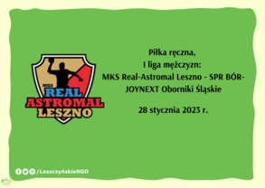 Piłka ręczna, I liga mężczyzn: MKS Real-Astromal Leszno - SPR BÓR-JOYNEXT Oborniki Śląskie