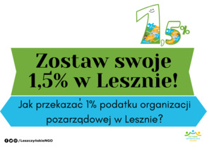 Jak przekazać 1,5% podatku organizacji pozarządowej w Lesznie?