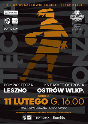 Koszykówka, II liga kobiet: Pompax Tęcza Leszno - Klub Sportowy Basket Ostrovia Ostrów Wielkopolski