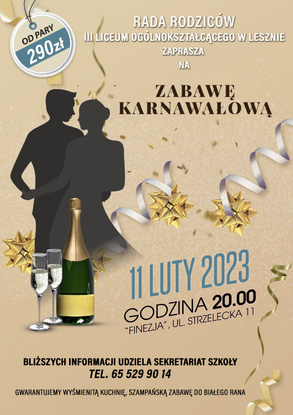 Zabawa Karnawałowa Rady Rodziców III LO w Lesznie