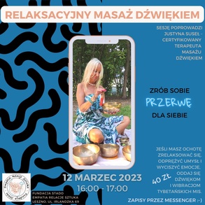 Relaksacyjny masaż dźwiękiem w Fundacji STADO