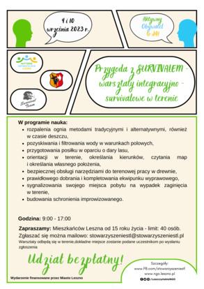 Przygoda z SURVIVALEM – warsztaty integracyjno – survivalowe