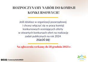 Nabór do komisji konkursowych na 2024 rok