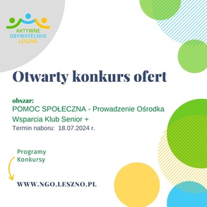 Dotacje na Prowadzenie Ośrodka Wsparcia Klub Senior +