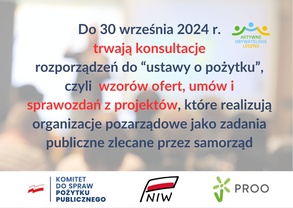 Trwają konsultacje społeczne rozporządzeń do 