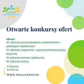 Prezydent Miasta Leszna ogłosił otwarte konkursy ofert!