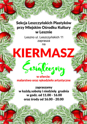 Kiermasz Świąteczny sekcji Leszczyńskich Plastyków