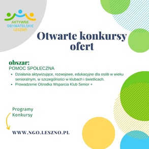 Prezydent Miasta Leszna ogłosił kolejne otwarte konkursy ofert!