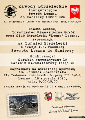Zawody Strzeleckie Inauguracyjne Powrót Leszna do Macierzy