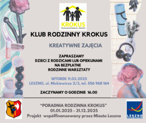 Kreatywne zajęcia w Klubie Rodzinnym Krokus