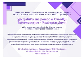 Specjalistyczna Pomoc w Ośrodku Interwencyjno-Readaptacyjnym