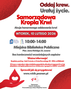 Samorządowa Kropla Krwi- Akcja honorowego oddawania krwi