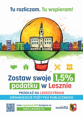 Tu rozliczam. Tu wspieram. Zostaw swoje 1,5% w Lesznie
