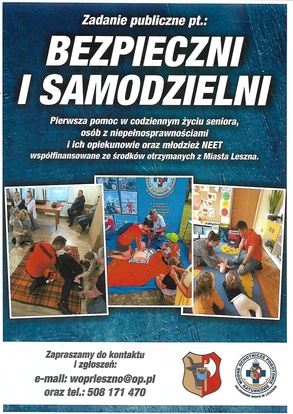 Rejonowe WOPR w Lesznie zaprasza do udziału w projekcie „Bezpieczni i Samodzielni”!