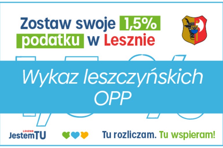 Poznaj leszczyńskie OPP uprawnione do otrzymania 1,5% podatku