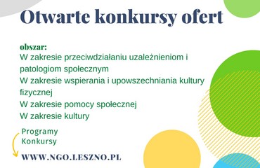 Prezydent Miasta Leszna ogłosił otwarte konkursy ofert!