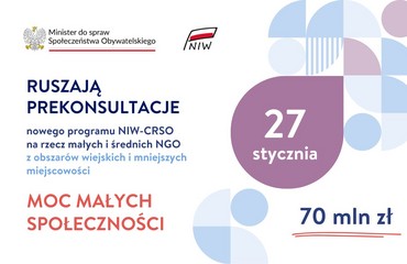 UWAGA! Ruszają prekonsultacje społeczne nowego programu NIW – CRSO na rzecz budowania odporności społecznej