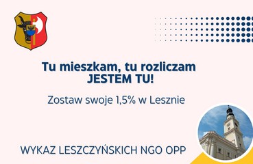 1,5% dla leszczyńskich organizacji pozarządowych w 2025 roku!