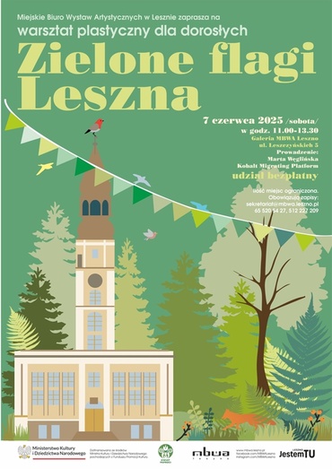 Zielone flagi Leszna - warsztat plastyczny dla dorosłych w MBWA Leszno