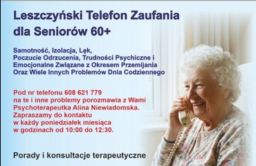 Leszczyński Telefon Zaufania dla Seniorów 60+