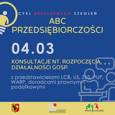 Bezpłatne konsultacje nt. rozpoczęcia działalności gosp. w ramach cyklu 
