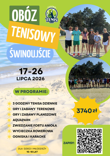 Obóz Tenisowy Świnoujście dla dzieci!