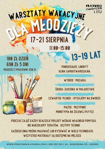 Warsztaty artystyczne dla młodzieży 13+